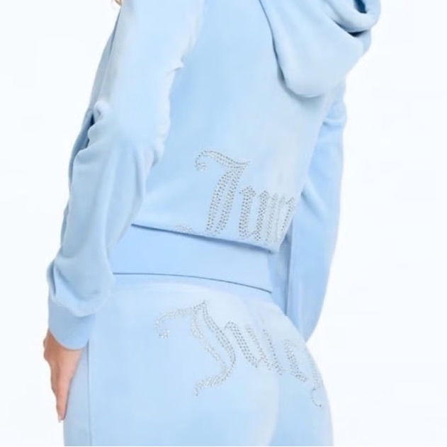 Rare Juicy Couture “Frosted” Og Bling Velour Zip Up Sweater
